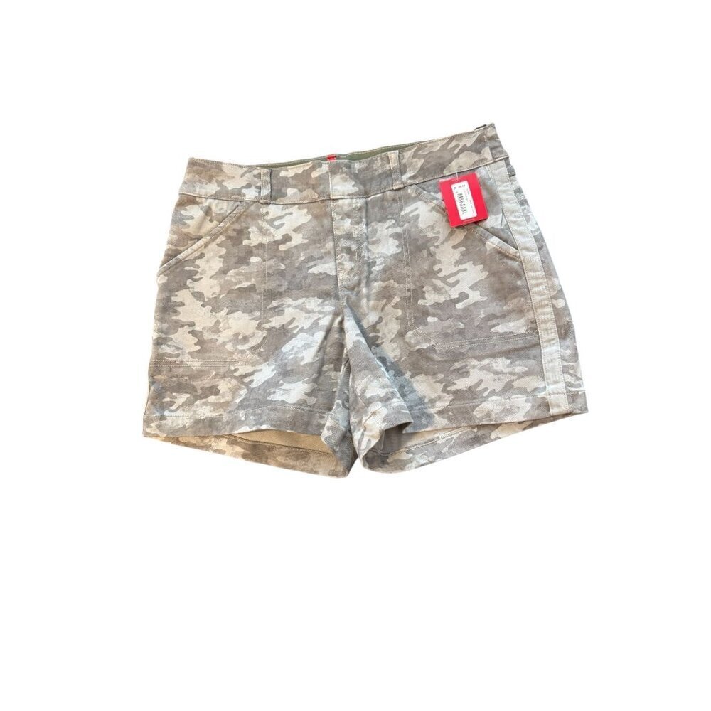 Spanx Womens Camo Print High-Waisted Shorts M Medium Cotton Blend NWT